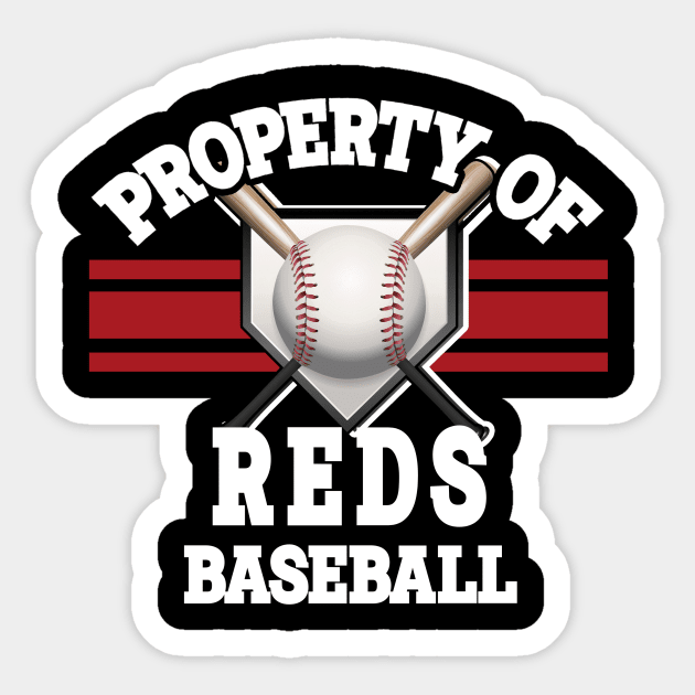 Proud Name Reds Graphic Property Vintage Baseball Sticker by QuickMart